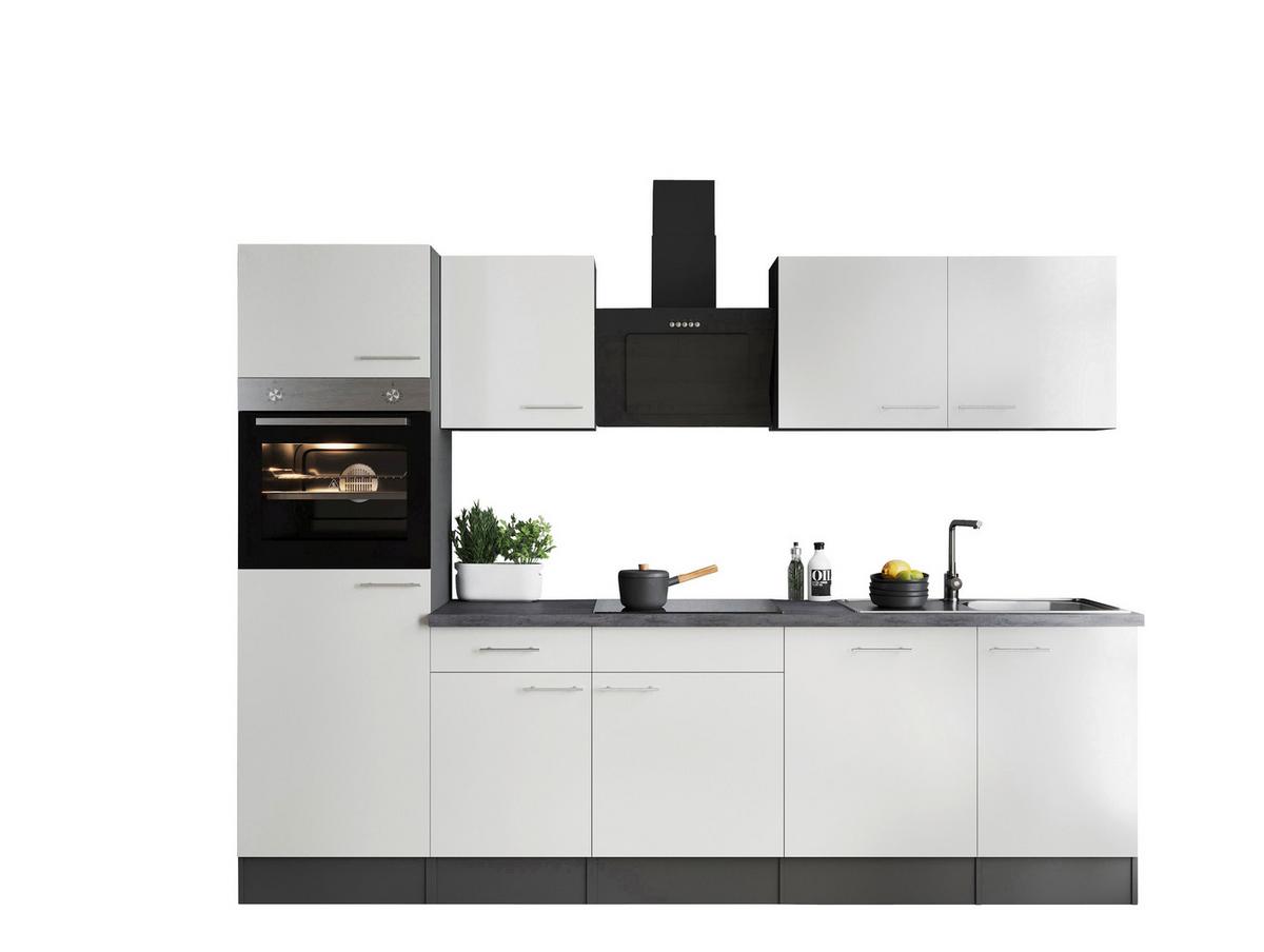 Kuhinjski Blok Z Aparati Oliver, 280cm - srebrne barve/siva, Design, kovina/leseni material (280cm) - Respekta