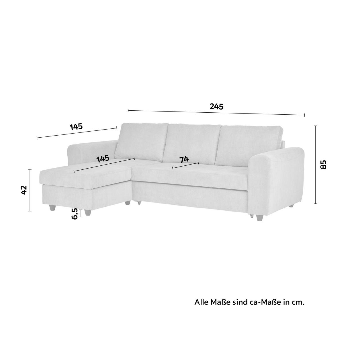 Kutna Garnitura River - svijetlo siva, Moderno, tekstil (245/145cm) - Modern Living
