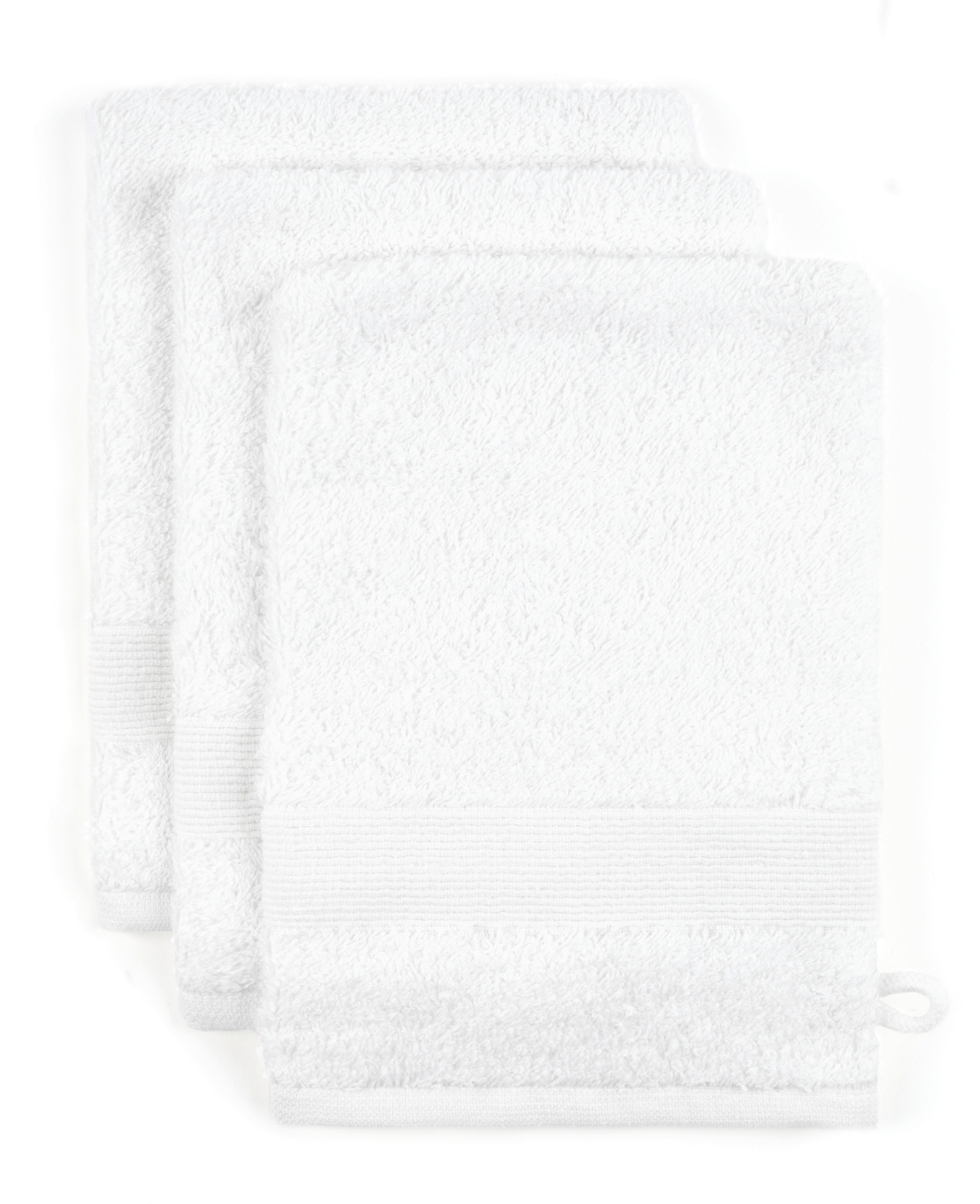 Waschlappen Silke Weiß ca. 15x21cm 3er Set - Weiß, Textil (15/21cm)