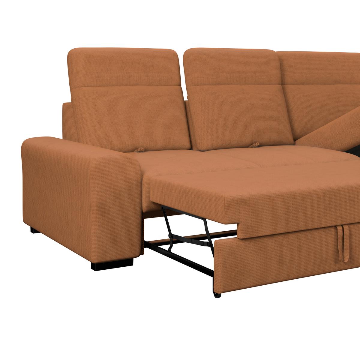 Kutna Garnitura Malaga - crna/terakota, Konvencionalno, tekstil/drvo (286/203cm) - Ondega