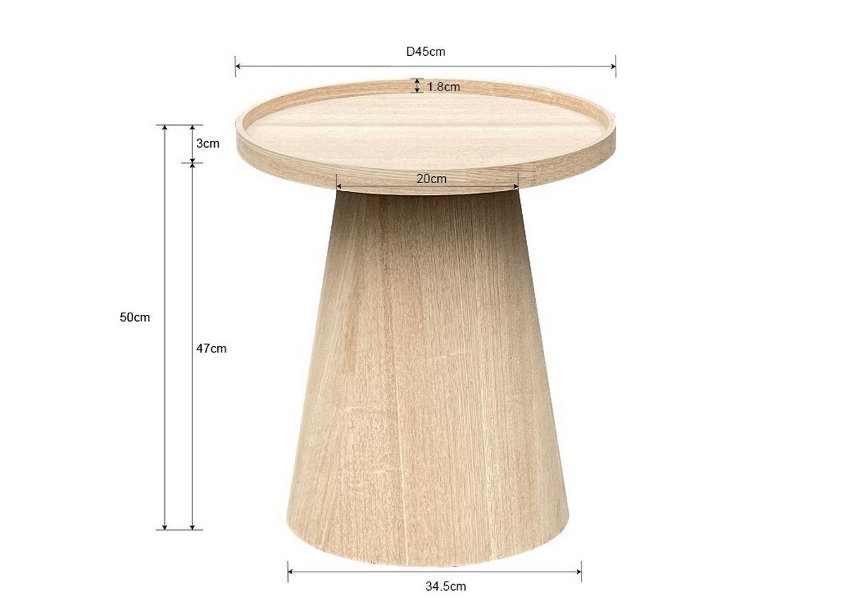 Beistelltisch Jens Naturfarben - Naturfarben, MODERN, Holz/Holzwerkstoff (45/50cm) - Premium Living