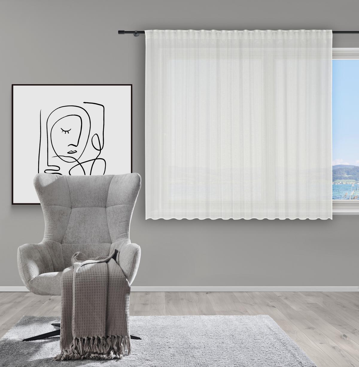 Fertigstore Sigrid Weiß ca. 300x145cm - Weiß, KONVENTIONELL, Textil (300/145cm) - Premium Living