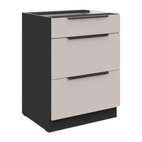 Baza 60 3 Ladice Arona - bijela/bež, Moderno, drvni materijal/metal (60/82/5cm)