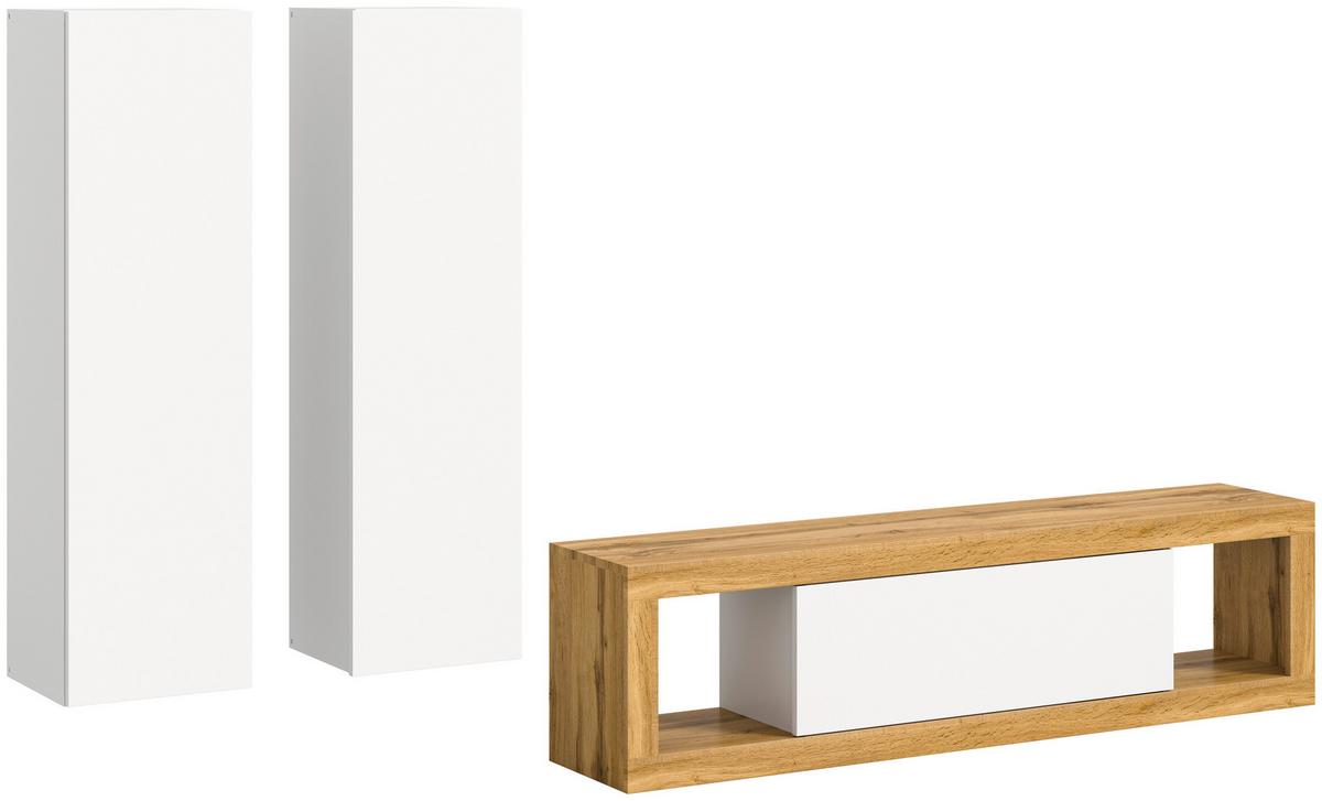 Ansamblu mobilier camera de zi TANGO - stejar Wotan, Design, material pe bază de lemn (240/135/30cm) - Modern Living
