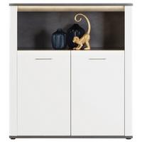 Comodă înaltă Alassio - alb/grafit, Modern, material pe bază de lemn (109/122/37,5cm) - Modern Living