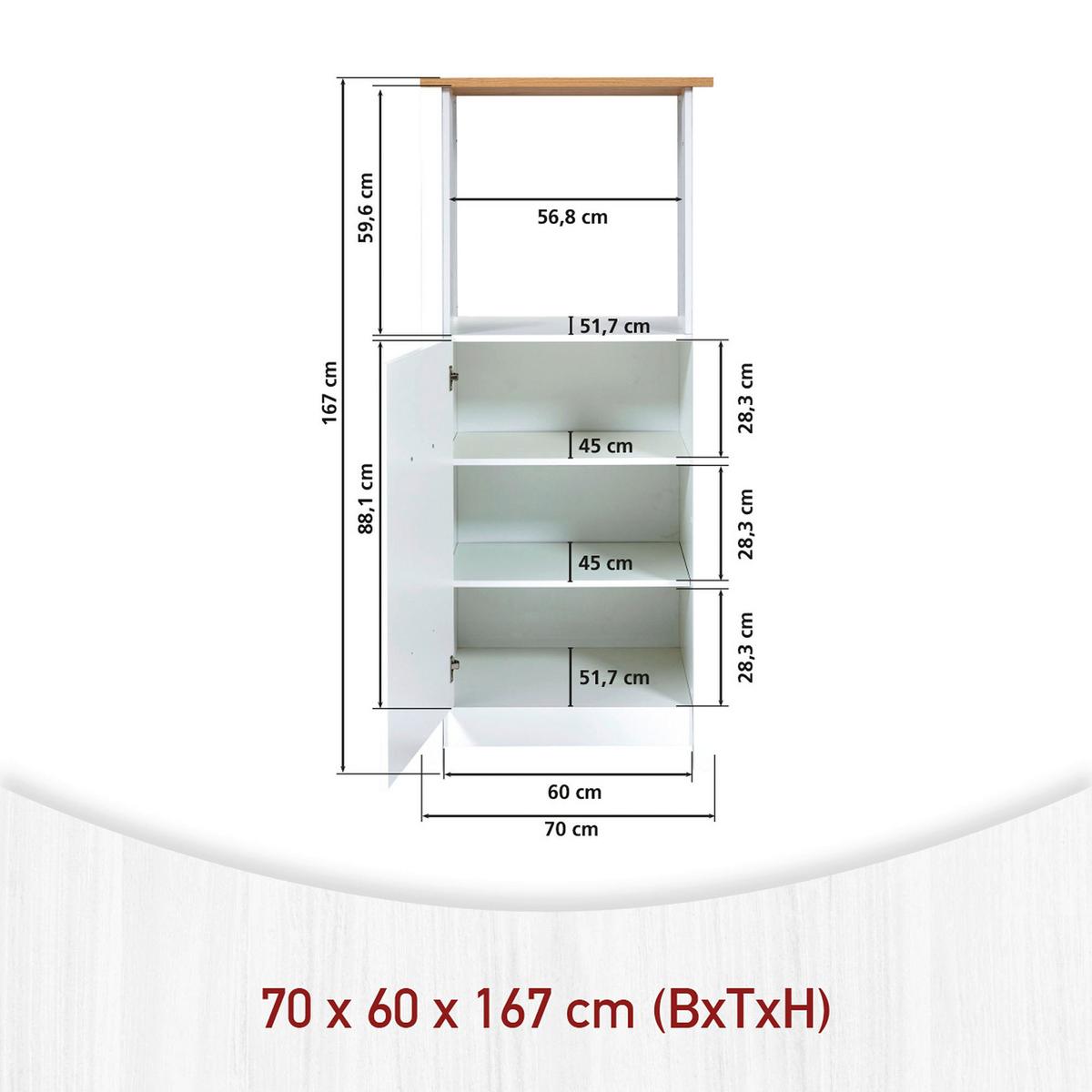 Küchenleerblock Bundle 7-Sorba o. Geräte Weiß - Silberfarben/Weiß, MODERN, Glas/Holzwerkstoff (370cm) - home24
