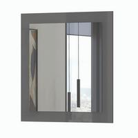 Fali Tükör Onyx - antracit, Modern, faalapú anyag/Üveg (76/82/3cm)
