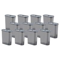 ZESTAW POJEMNIKÓW KUCHENNYCH AKY-2000-12 - antracytowy, Basics, tworzywo sztuczne (17/21/8cm)