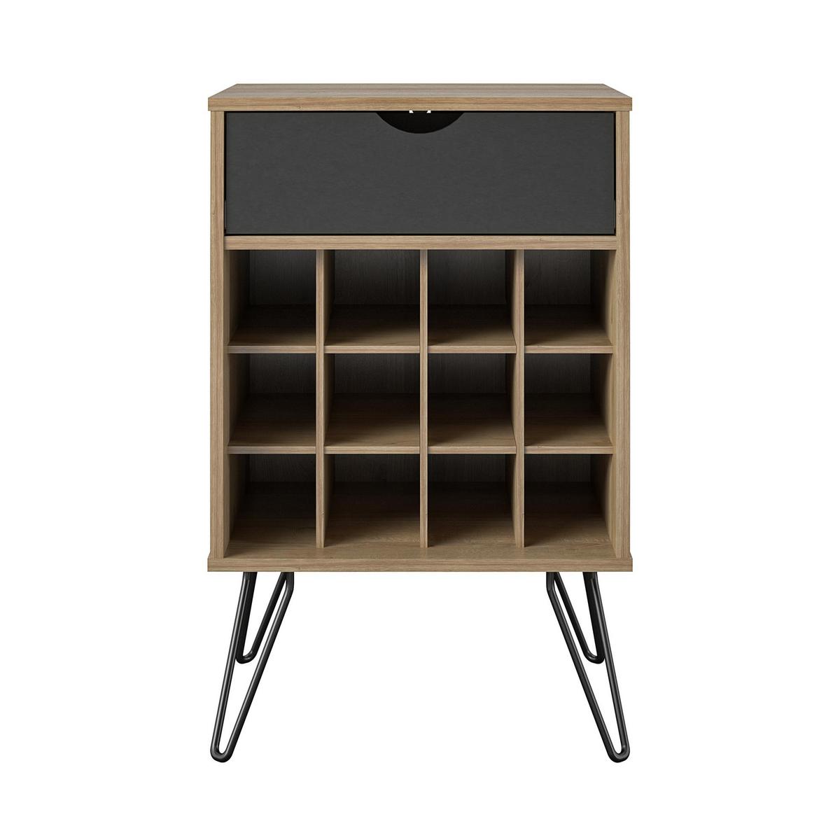 Weinregal Concord Braun ca. 51x80x45cm - Eichefarben/Schwarz, Design, Holzwerkstoff/Metall (51/80/45cm) - MID.YOU