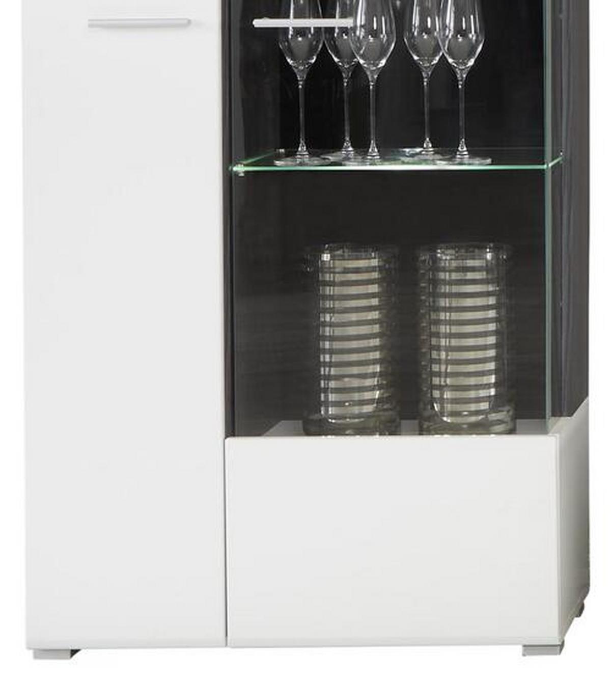 Dnevni Regal Concerto, Bela, Črna, Visoki Sijaj, Led - srebrne barve/črna, Moderno, umetna masa/steklo (308/190/41cm) - Modern Living
