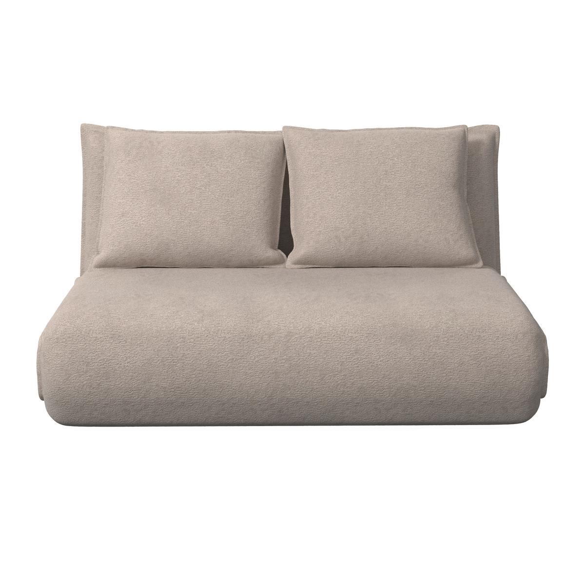 Schlafsofa Macy Bouclé Beige - Beige, MODERN, Textil/Metall (140/35/63cm) - Bessagi Home