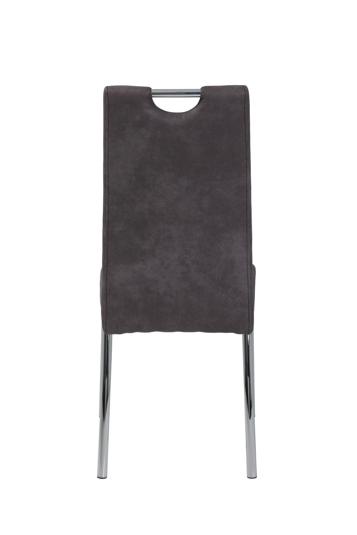 STUHL-SET SUSI II S 4ER-SET - Chromfarben/Anthrazit, MODERN, Textil/Metall (44/98/61cm) - MID.YOU