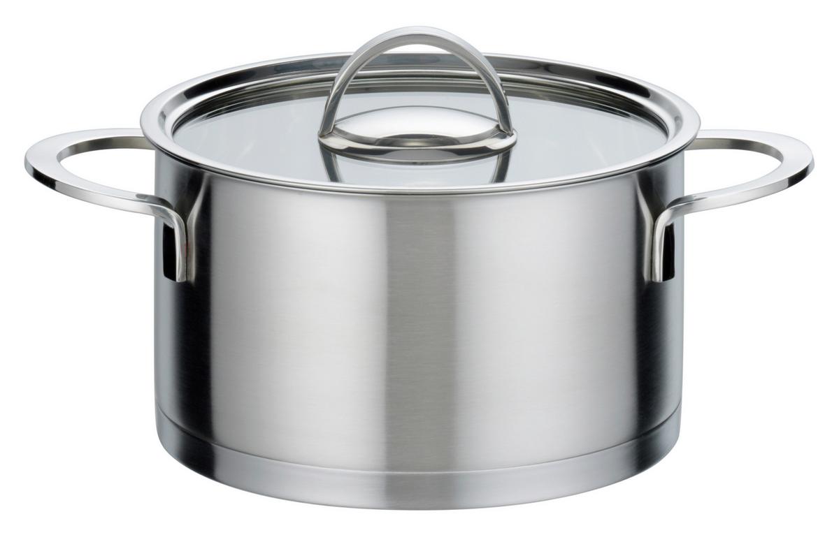 Set Posod Elegance, 5-Delni - barve nerjavečega jekla/prozorno, Basics, kovina/steklo - GSW