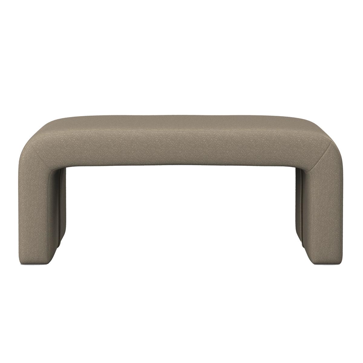 Hockerbank Janina Braun Boucle Gepolstert - Braun, MODERN, Holz/Textil (110/46/41cm) - Bessagi Home