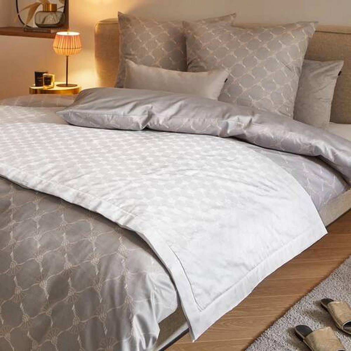 PLED JOOP! CORNFLOWER PLAID - biały, Design, tkanina (150/210cm) - Joop!