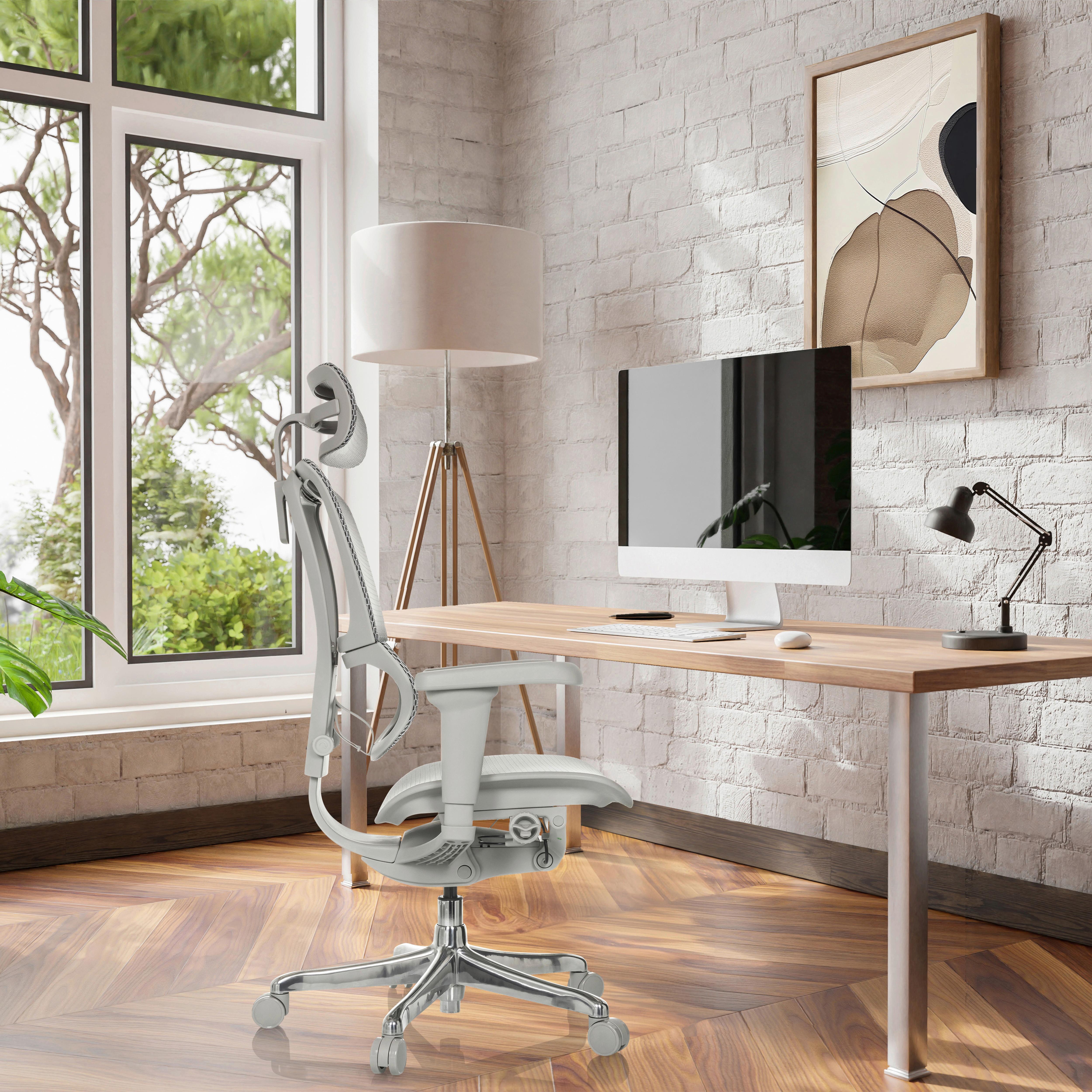 Drehstuhl Ergohuman Slim Ultra G Gen 2 Grau - Silberfarben/Grau, MODERN, Kunststoff/Textil (71/116 - 135/75cm) - MID.YOU