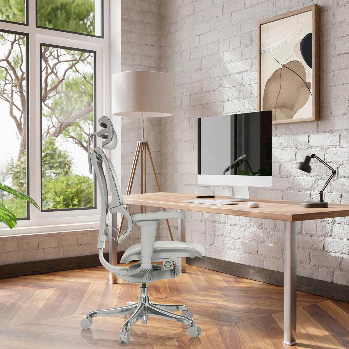 Drehstuhl Ergohuman Slim Ultra G Gen 2 Grau - Silberfarben/Grau, MODERN, Kunststoff/Textil (71/116 - 135/75cm) - MID.YOU