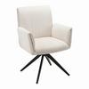 Armlehnstuhl Rosalia Beige Cord Drehbar Gepolstert - Beige/Schwarz, MODERN, Holz/Textil (65/87,5/61,5cm) - Bessagi Home