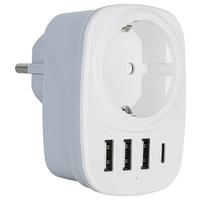 Multistecker Alro Weiß max. 2500 Watt - Weiß, KONVENTIONELL, Kunststoff/Metall (8/6/8cm) - Mömax