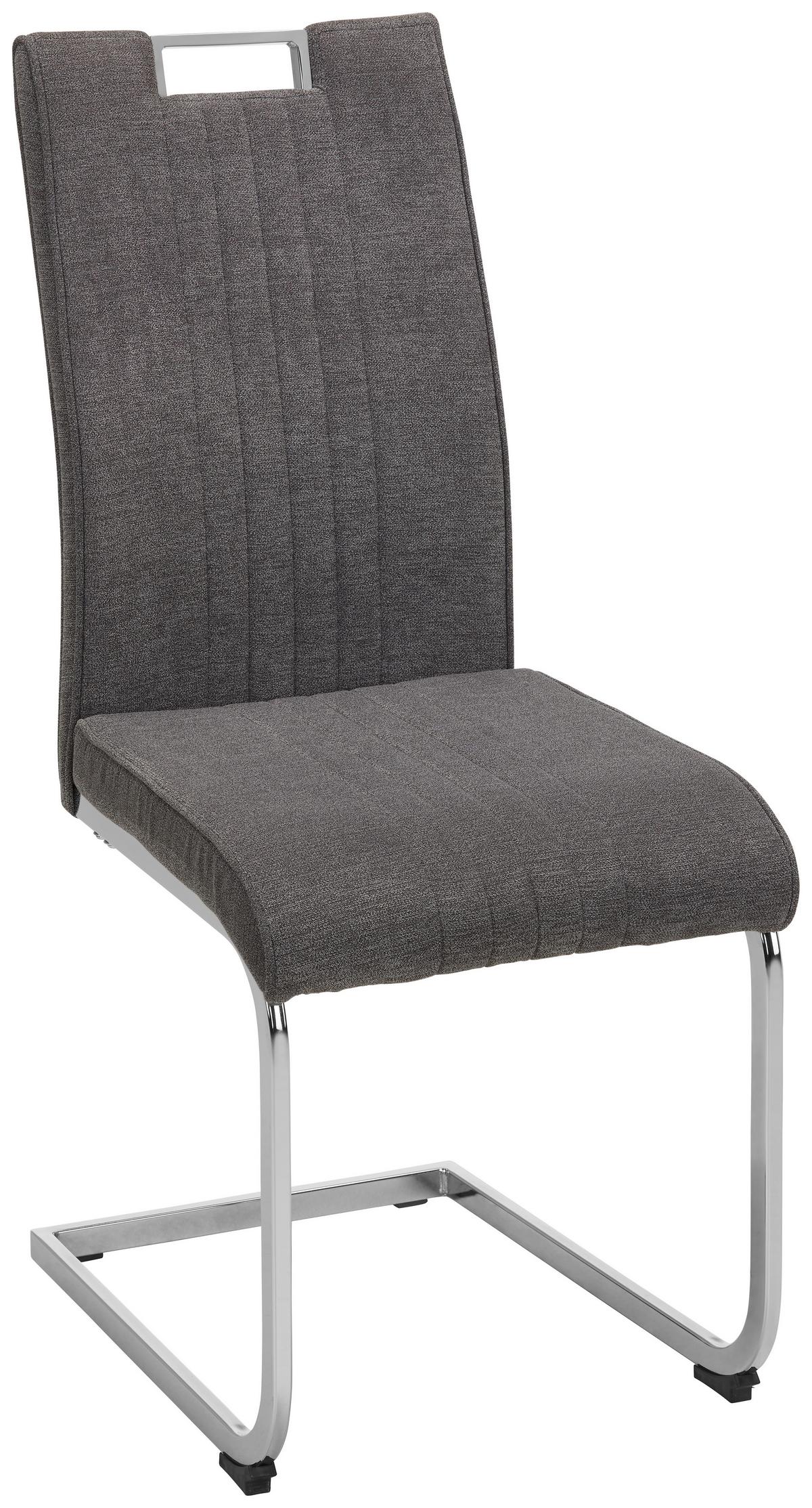 Nihajni Stol Katja, Siva - barve kroma/siva, Moderno, kovina/tekstil (42/98/56cm) - Mömax