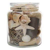 DEKOGLAS FLORA - Naturfarben, Lifestyle, Glas/Naturmaterialien (13,5/16,5/13,5cm) - Kayoom