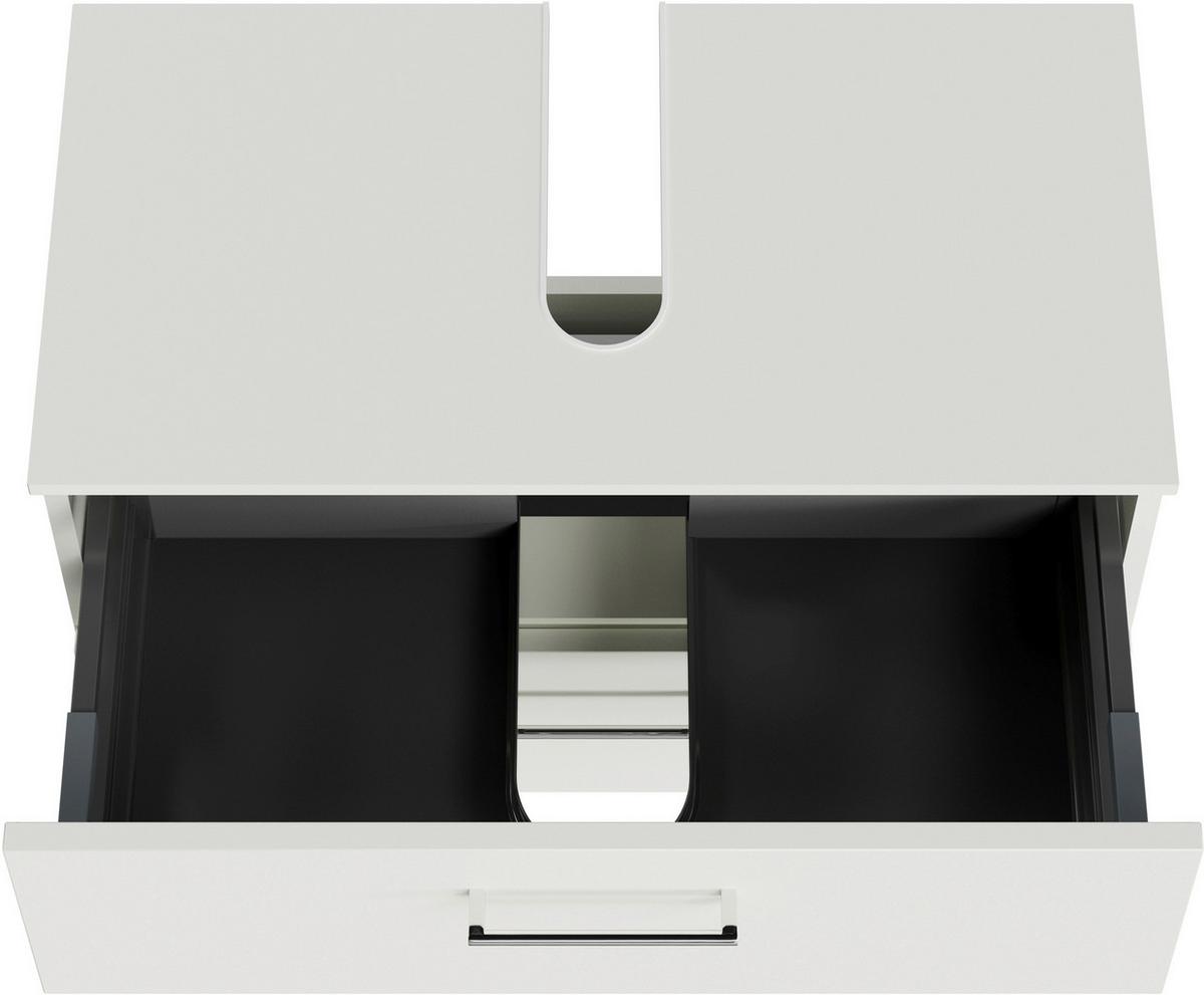 SZAFKA POD UMYWALKĘ M-PLAN - biały/kolor chromowy, Konventionell, materiał drewnopochodny/metal (75/49,8/38,3cm) - Sadena