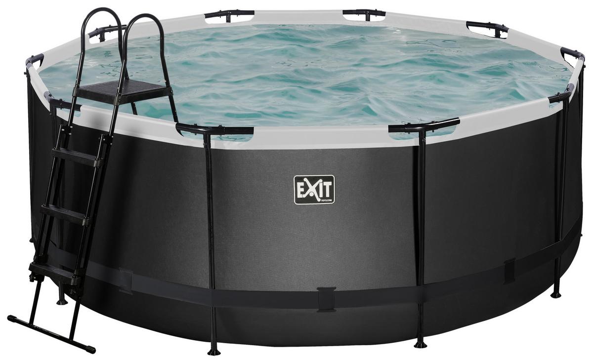 Bazen Exit Black Pool, Črpalka S Peščenim Filtrom, Ø 360cm - črna, Konvencionalno, kovina (360/122cm) - EXIT Toys