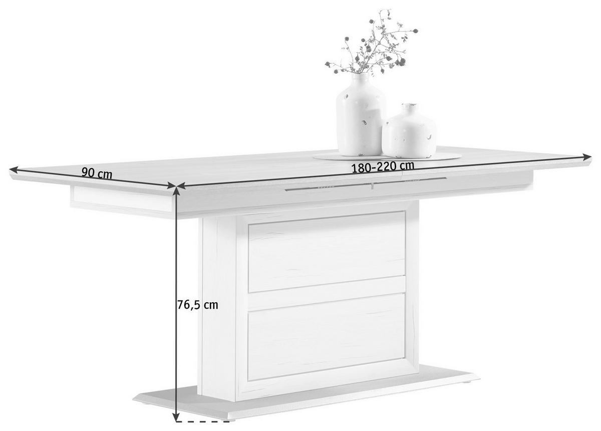 STÓŁ DO JADALNI CAMRON   -HOM IN- - biały/szary, Lifestyle, materiał drewnopochodny (160-200/90/76,2cm) - Hom`in