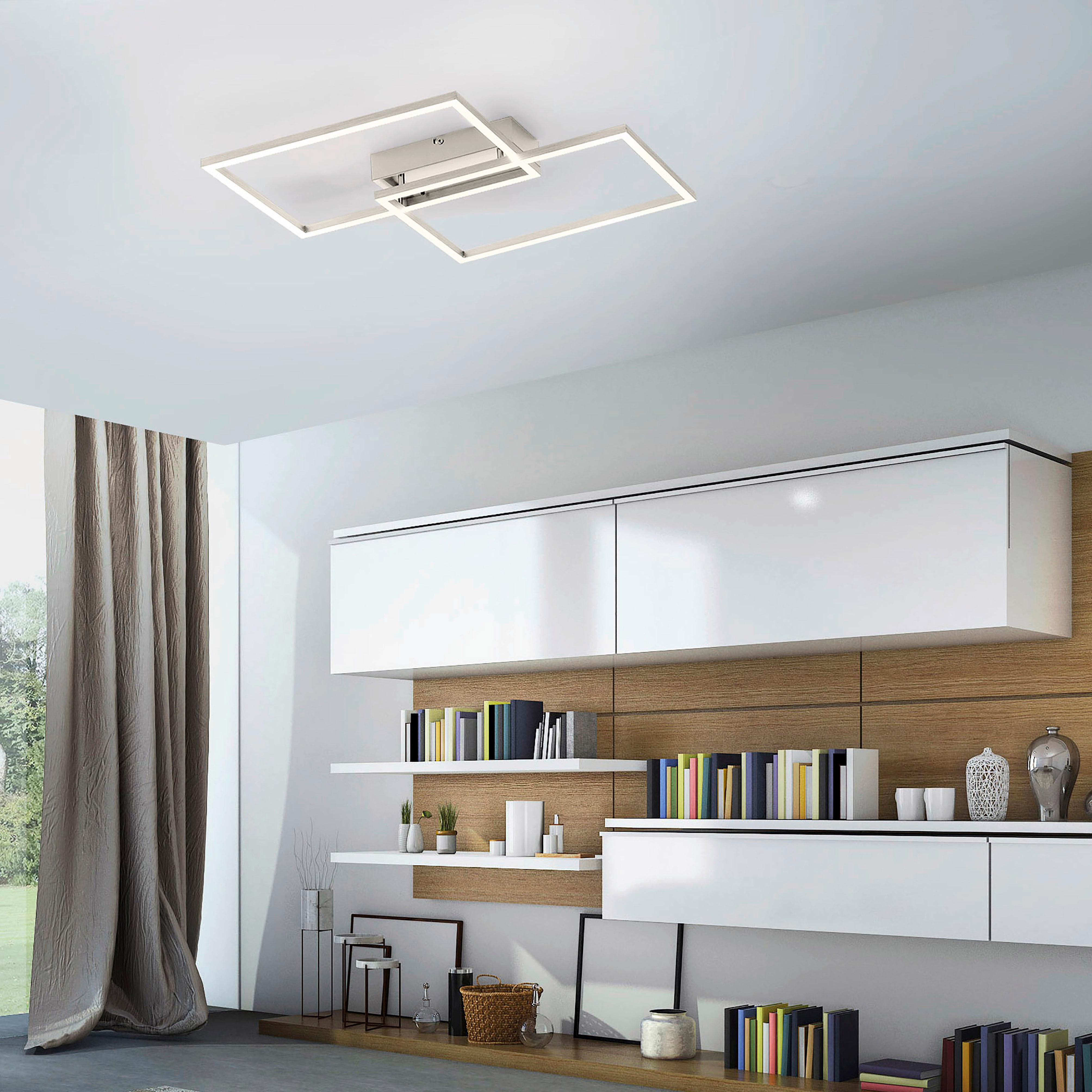 LED-Deckenleuchte Iven max. 35 Watt - Nickelfarben, Design, Kunststoff/Metall (50,4/42/7cm)