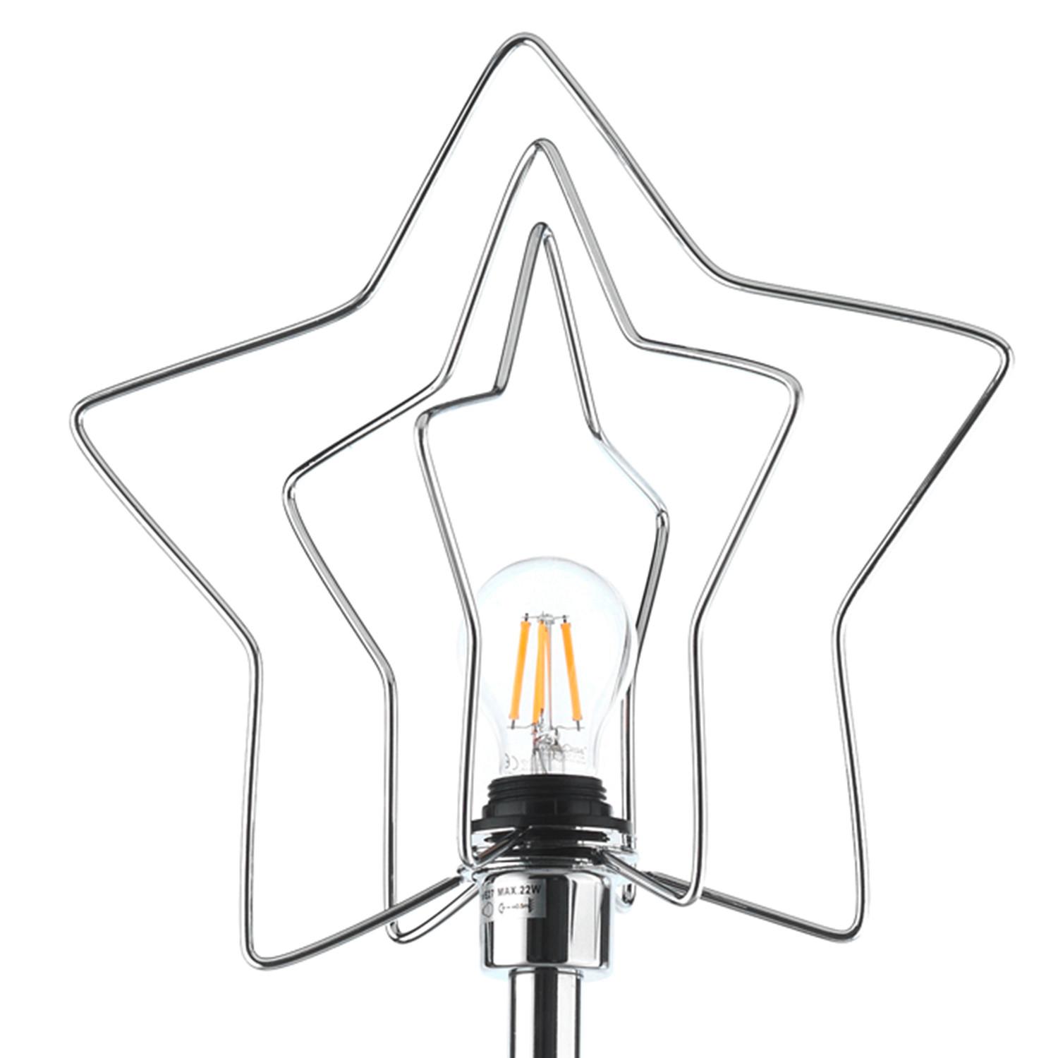 Stehleuchte Estrella Chromfarben max. 22 Watt - Chromfarben, Design, Metall (35/170cm)