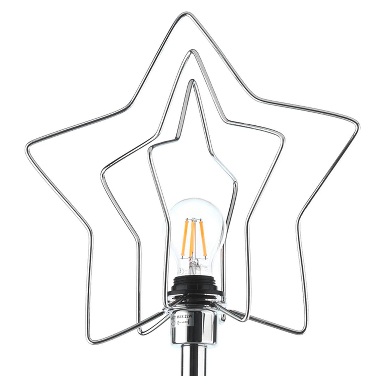 Stehleuchte Estrella Chromfarben max. 22 Watt - Chromfarben, Design, Metall (35/170cm)