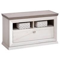 SIEDZISKO DO PRZEDPOKOJU CAMRON - biały/szary, Lifestyle, materiał drewnopochodny/metal (85,2/50,5/38,5cm) - Hom`in