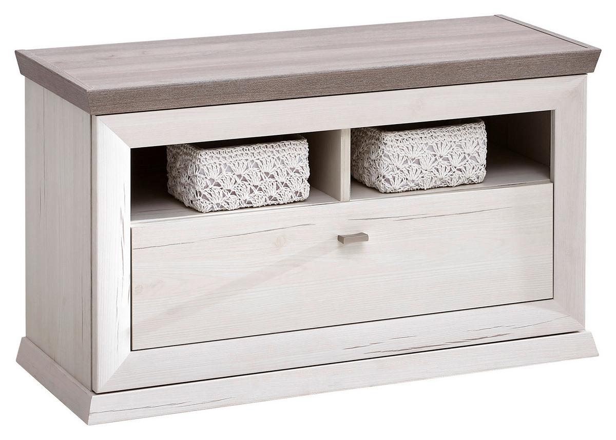 SIEDZISKO DO PRZEDPOKOJU CAMRON - biały/szary, Lifestyle, materiał drewnopochodny/metal (85,2/50,5/38,5cm) - Hom`in