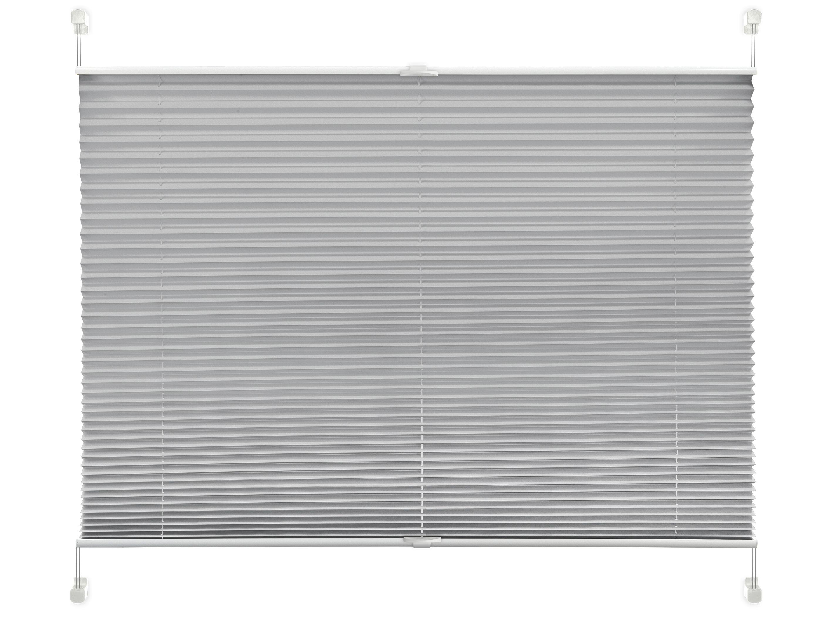 Plissee Solid Crash Silber ca. 105x130cm - Grau, Basics, Textil (105/130cm)