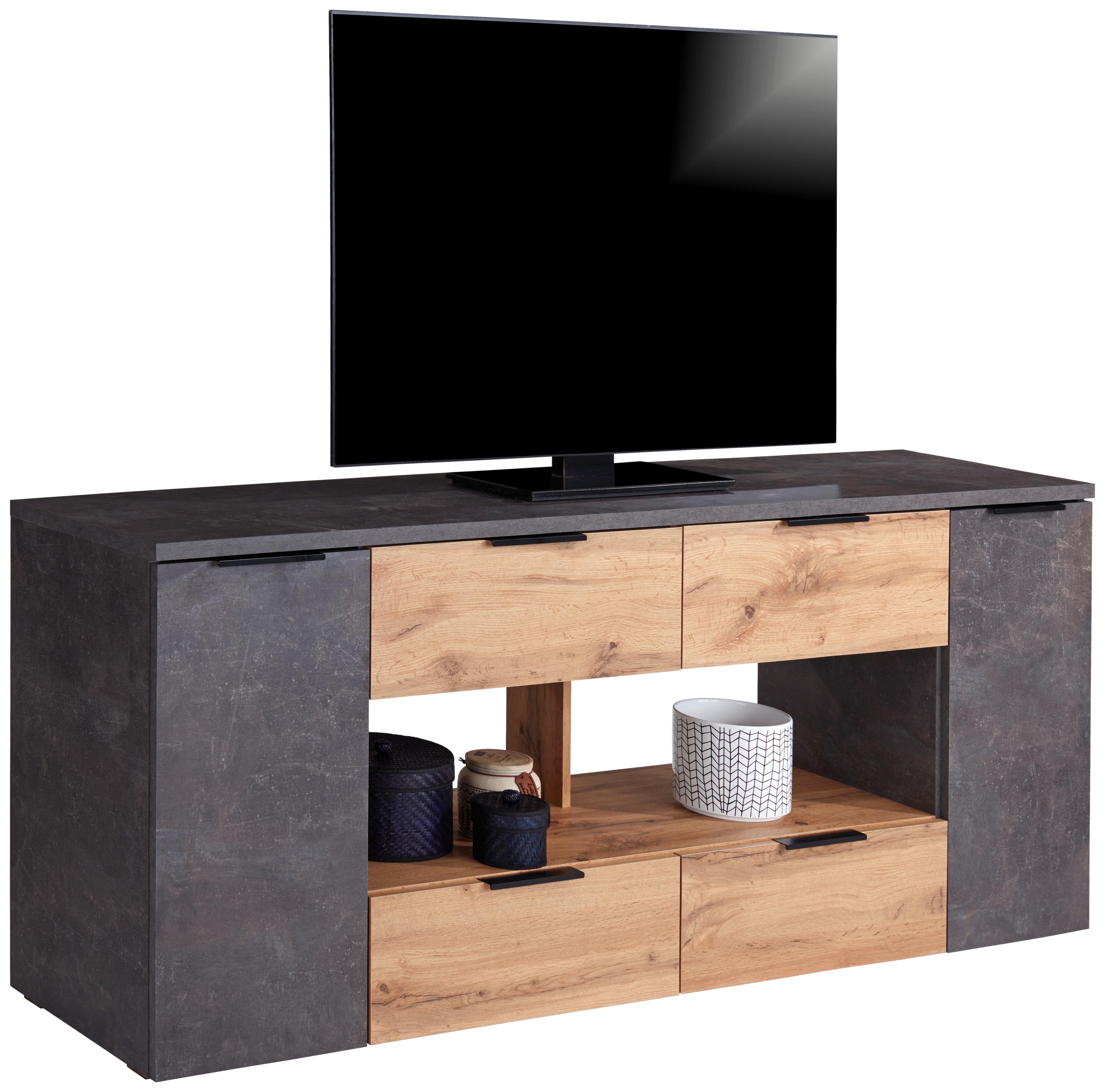 Masă pentru televizor Bernd - gri, Modern, material pe bază de lemn (180/70/40cm) - Modern Living