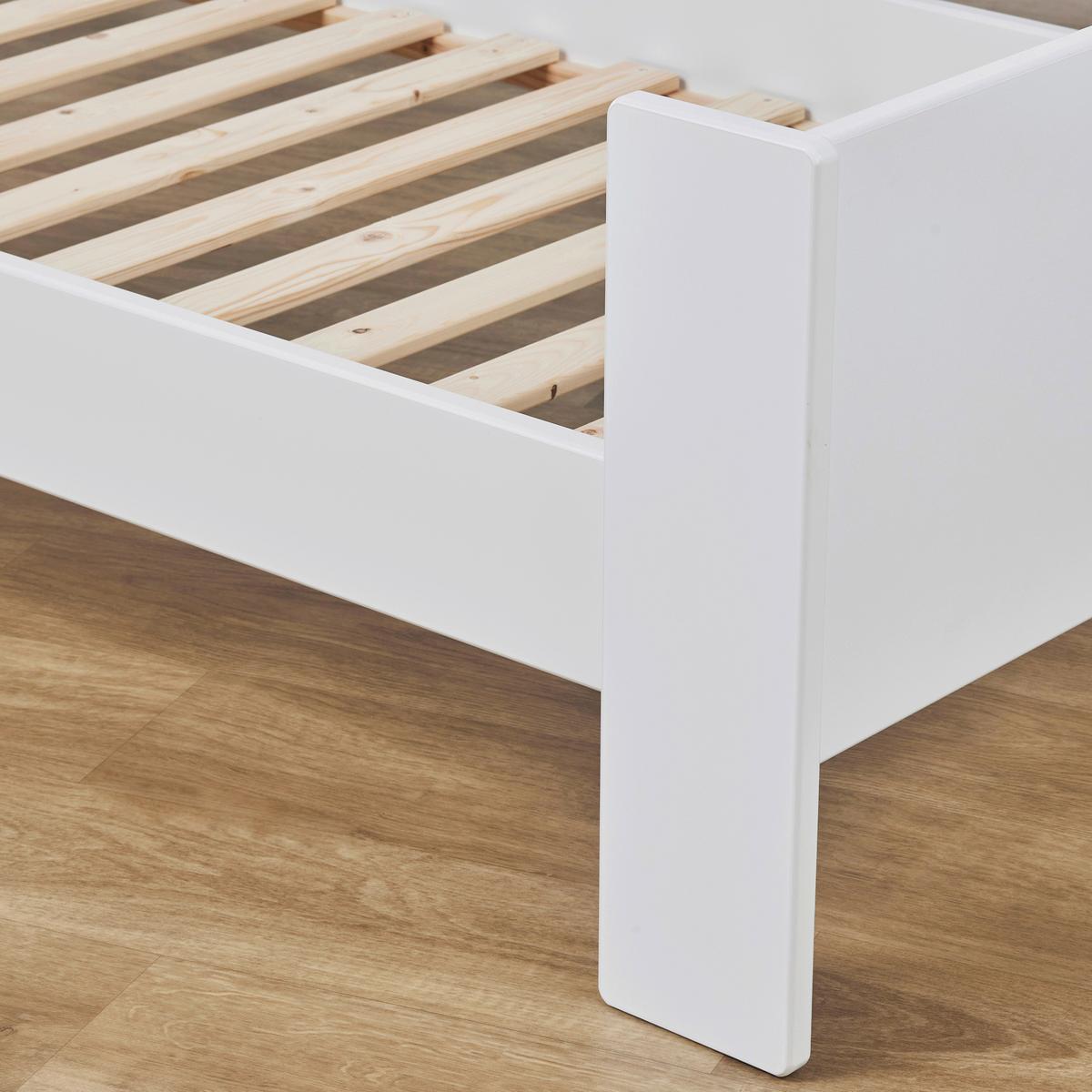 Kinder-/Juniorbett Weiß ca. 90x200 cm - Naturfarben/Weiß, MODERN, Holz/Holzwerkstoff (90/200cm) - MID.YOU