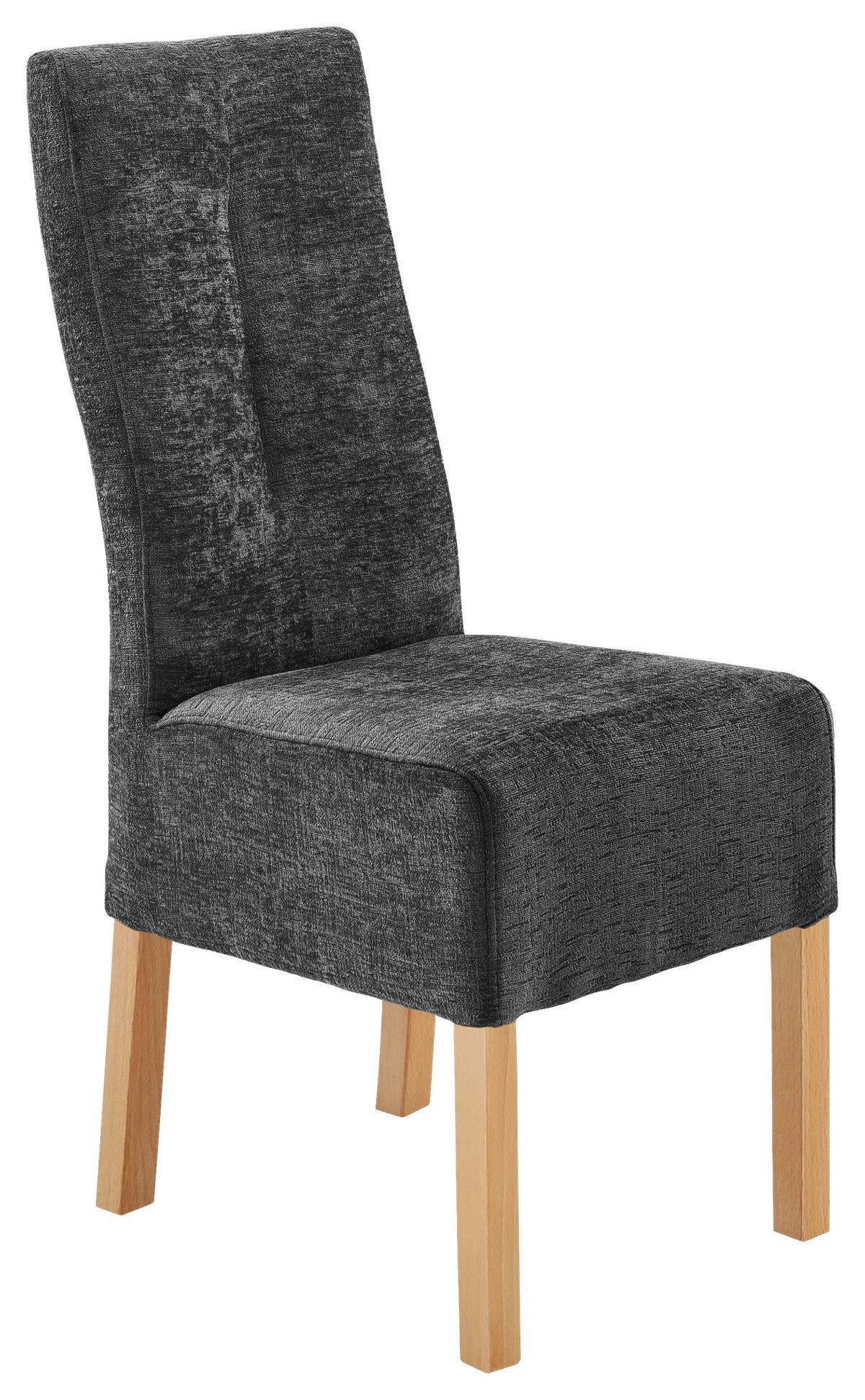 Stuhl Sheldon in Anthrazit - Eichefarben/Anthrazit, Basics, Holz/Textil (44/103/63cm) - Zandiara