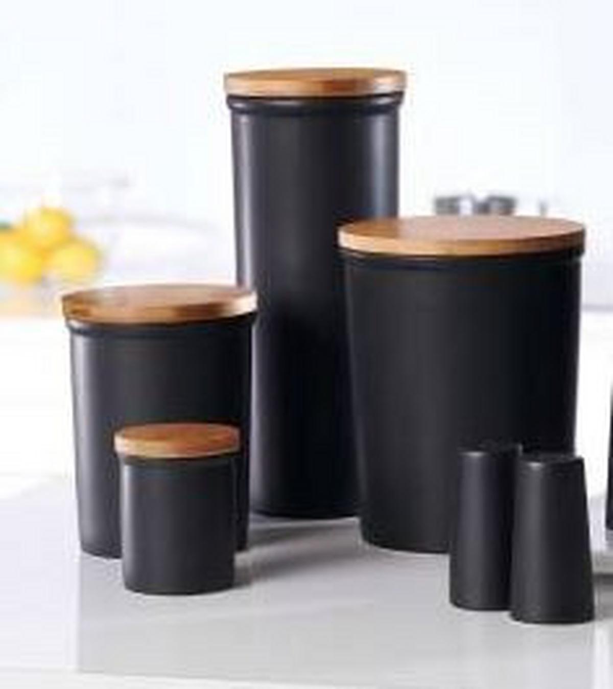 POJEMNIK KUCHENNY 415315 - czarny/brązowy, Konventionell, drewno/ceramika (15/19cm) - Ritzenhoff Breker