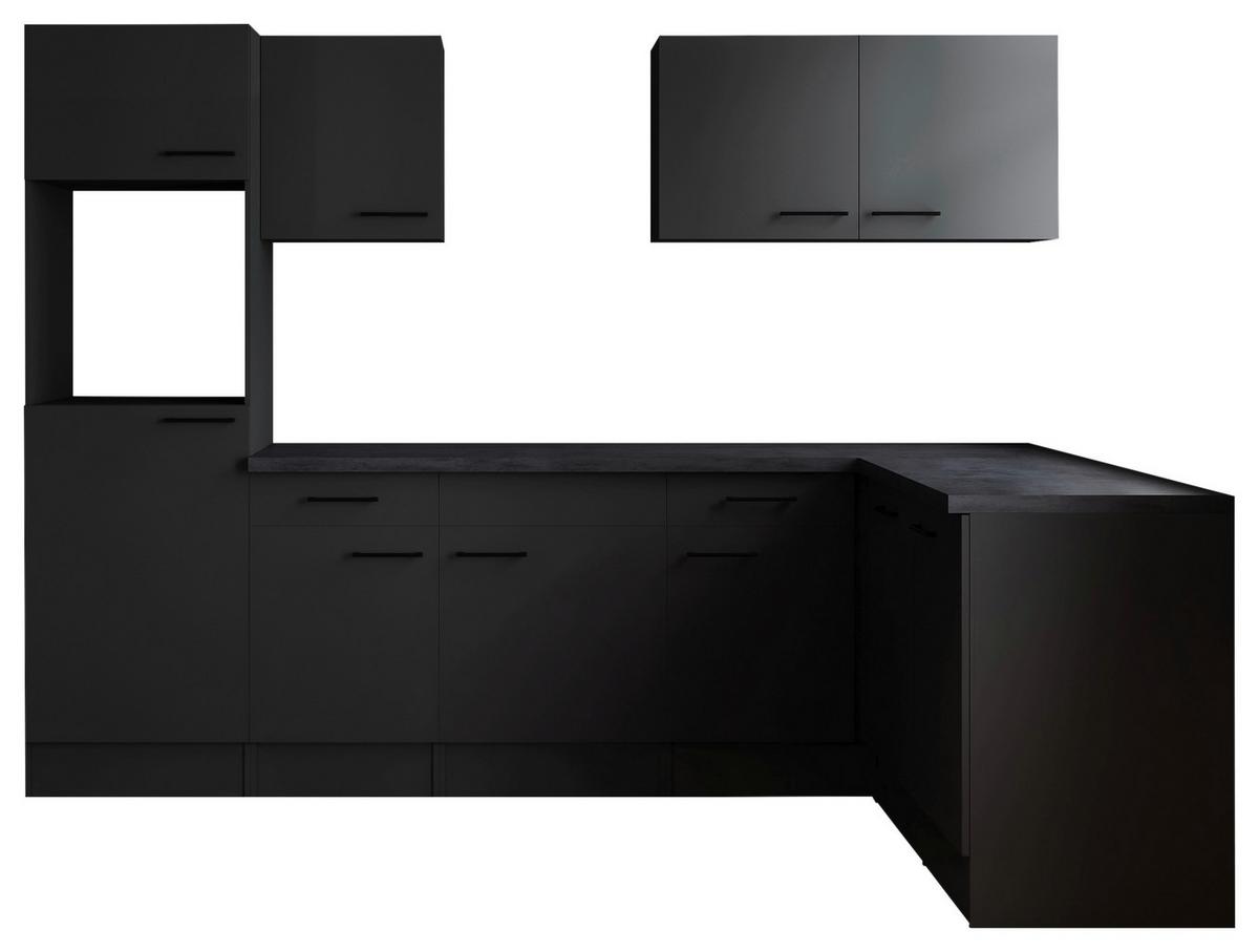 Kotna Kuhinja Brez Aparatov Oliver, 280x172cm - temno siva/črna, Design, kovina/leseni material (280/172cm) - Respekta