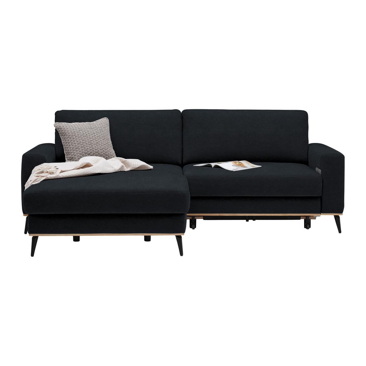 Wohnlandschaft Romeo Schwarz - Schwarz, KONVENTIONELL, Textil/Metall (167/87/234cm) - Zandiara