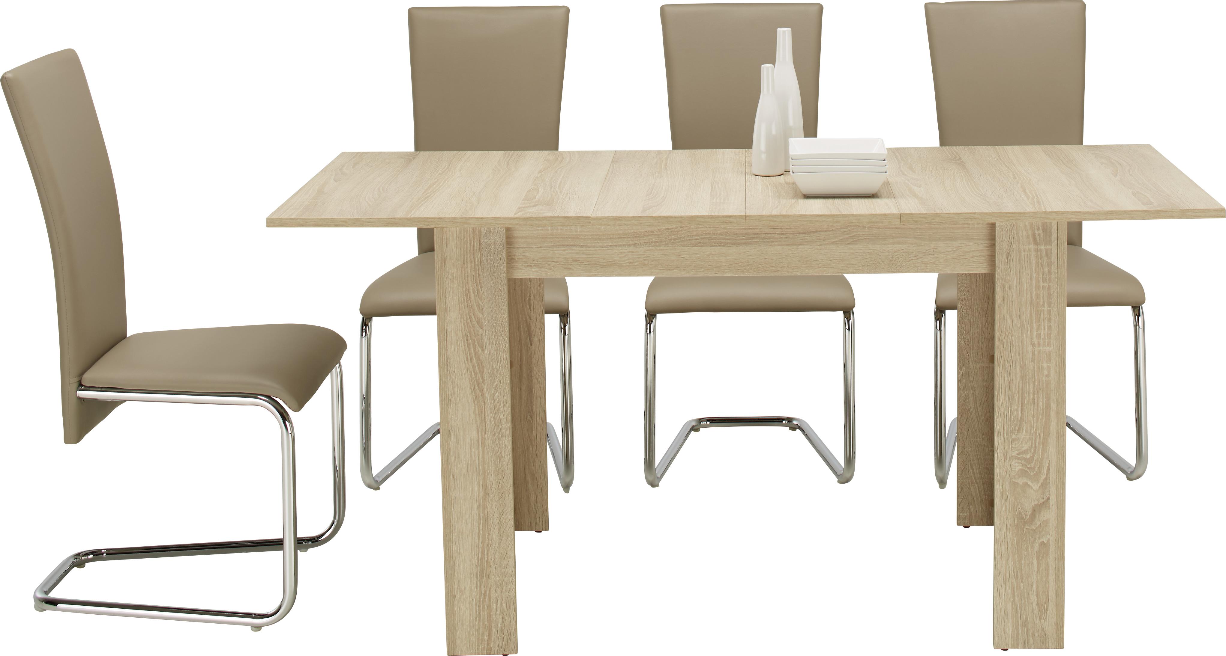 Kihúzható Asztal Bianca - Tölgyfa, Faalapú anyag (110-164/70/76cm) - Based