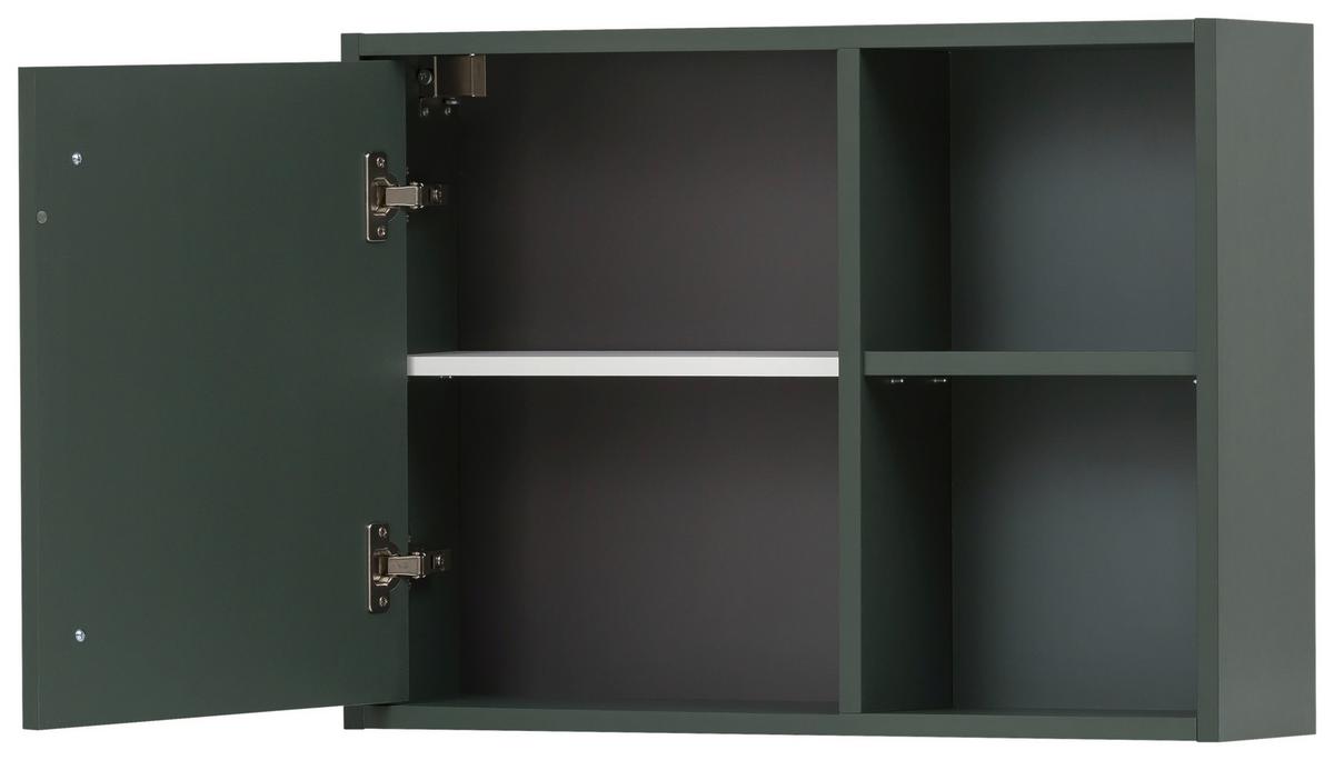 Viseča Omara Kent, Zelena - zlate barve/gozdno zelena, Moderno, kovina/leseni material (66,8/48,4/16cm) - Stylife
