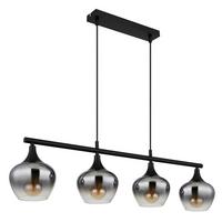 Hängeleuchte Maxy Schwarz max. 40 Watt - Schwarz, Basics, Glas/Textil (90/15/120cm) - Globo