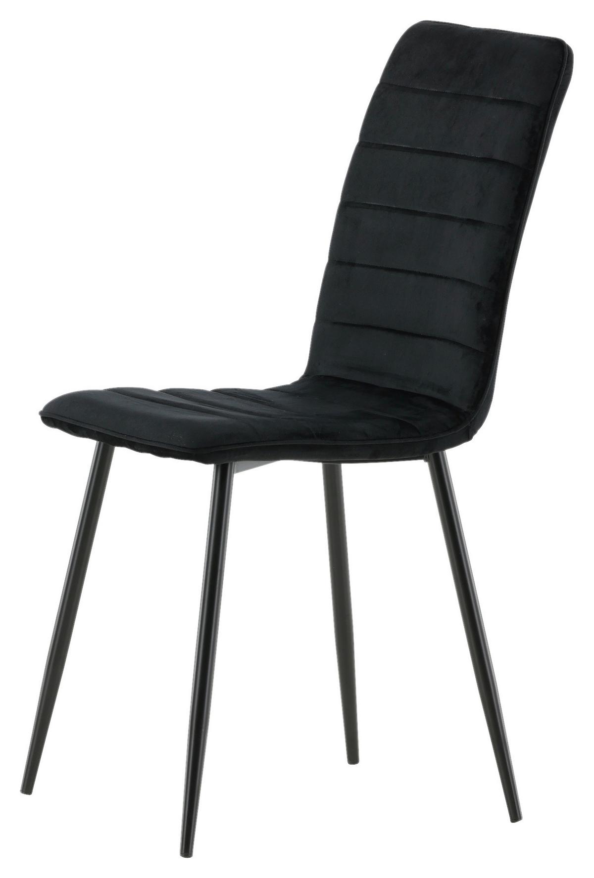 STUHL-SET WINDU - Schwarz, Design, Textil/Metall (43/94/49cm) - Livetastic