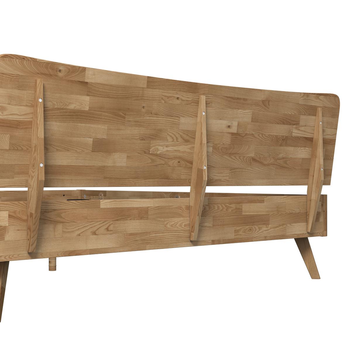 Bett Danzig ca. 160x200 cm Wildeiche Echtholz - Wildeiche, MODERN, Holz (160/200cm) - Bessagi Home