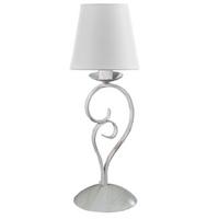 Nachttischleuchte Pompei Weiß max. 6 Watt - Weiß, KONVENTIONELL, Textil/Metall (15/50cm)