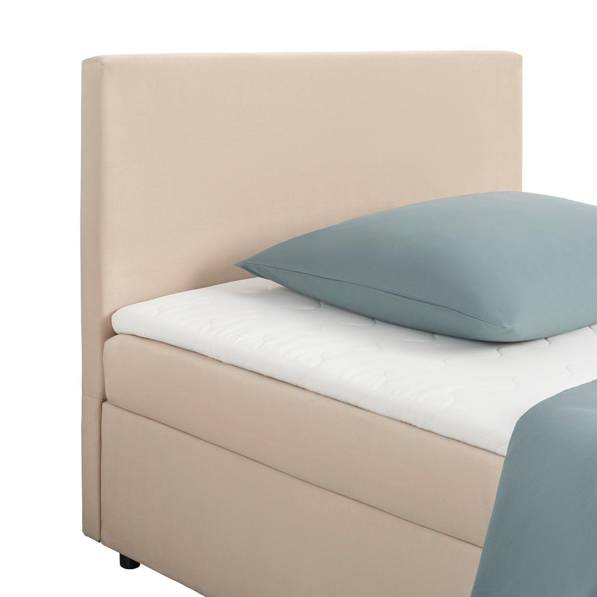 Boxbett Jupiter Plus Creme ca. 140x200cm - Creme/Schwarz, KONVENTIONELL, Holz/Kunststoff (140/200cm) - Mömax