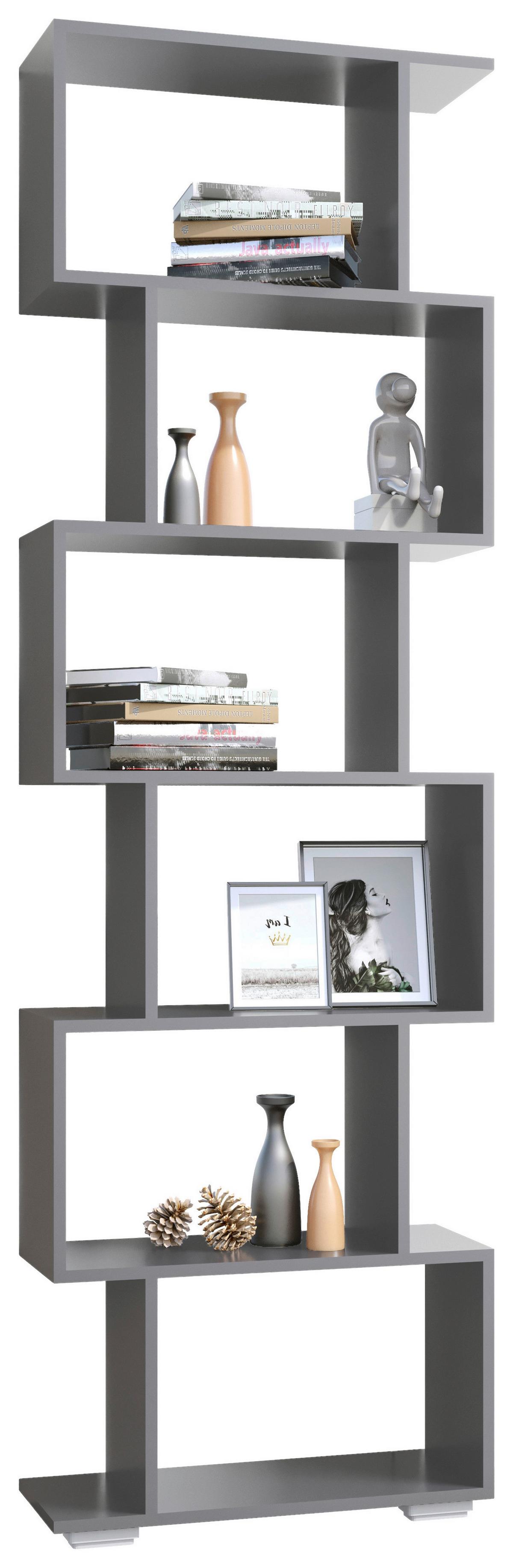 REGAL PALUSA L - Anthrazit/Silberfarben, Design, Holzwerkstoff/Kunststoff (60/196/24cm) - MID.YOU