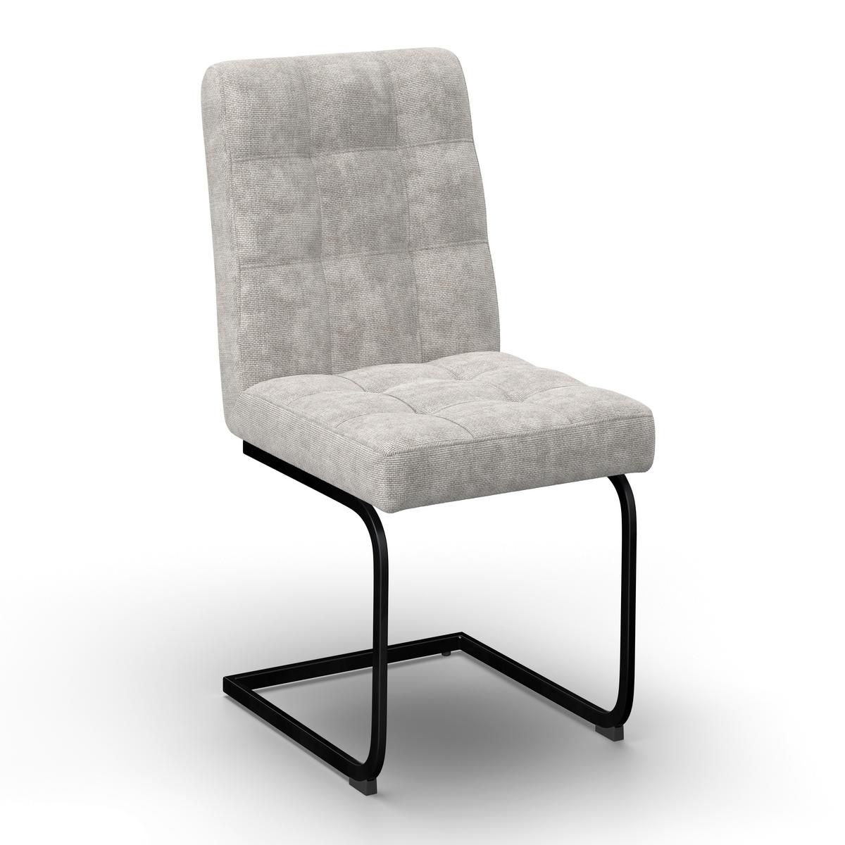 Schwingstuhl Nova Hellgrau Webstoff Gepolstert - Hellgrau/Schwarz, MODERN, Holz/Textil (46/97/62cm) - Bessagi Home