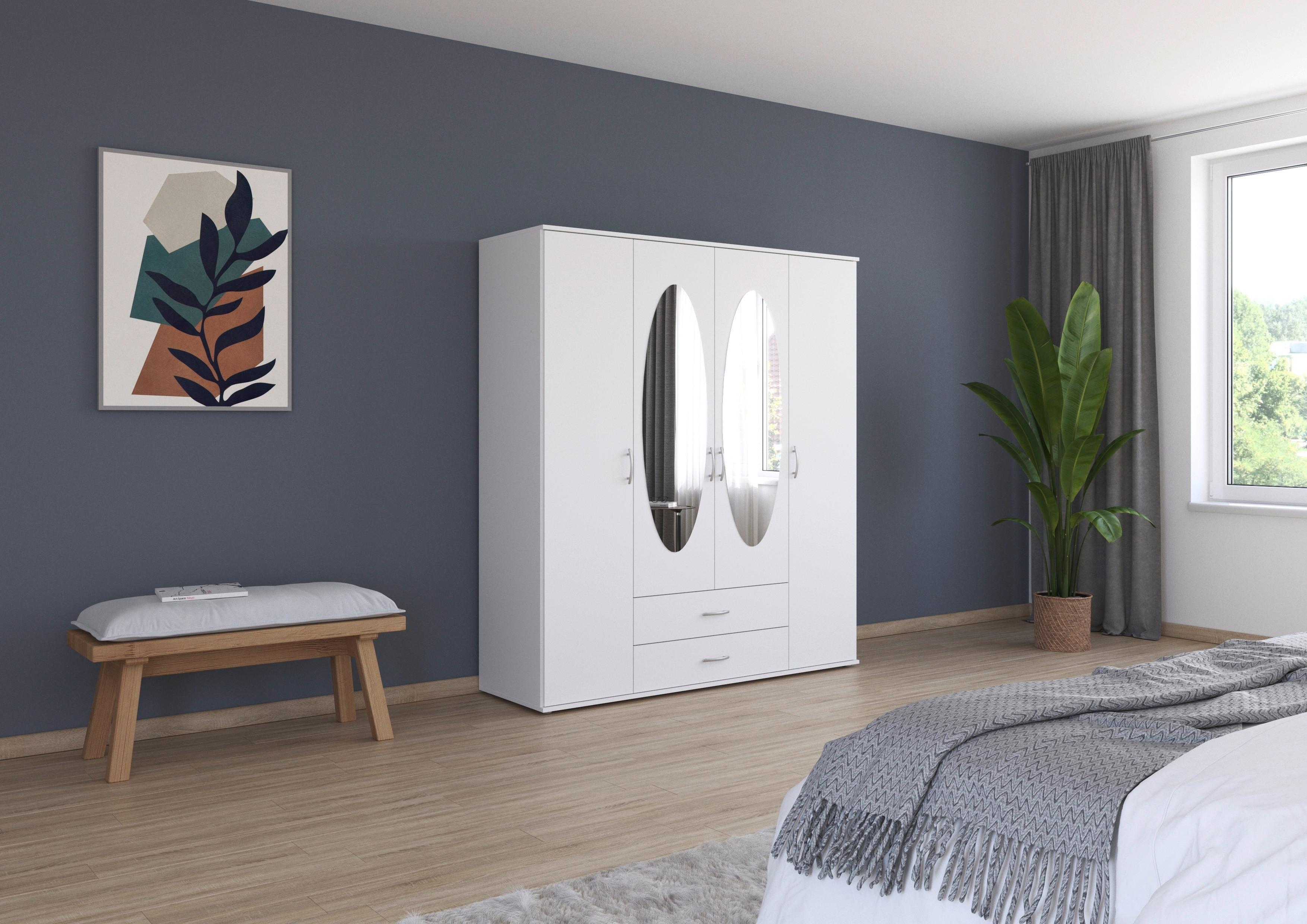 Ormar Za Odjeću Paul - bijela/boje aluminija, Konvencionalno, drvni materijal/plastika (168/188/52cm) - Modern Living